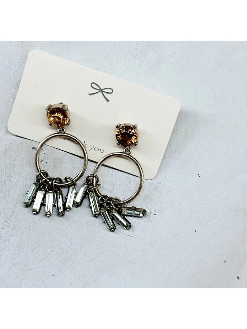 324u. Bronze Orange Bling Chandelier Earrings